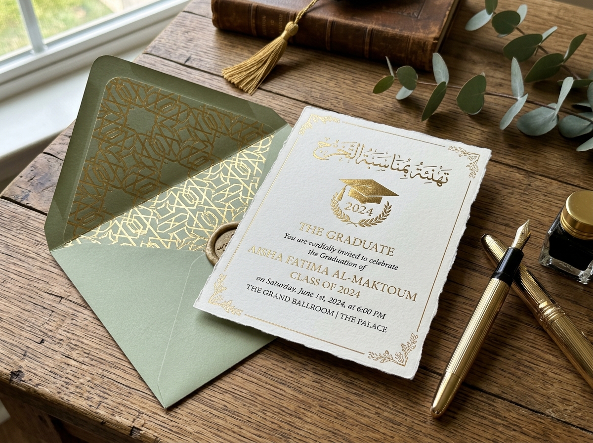 تخرج عصري وراقي (Forest Green & Champagne)