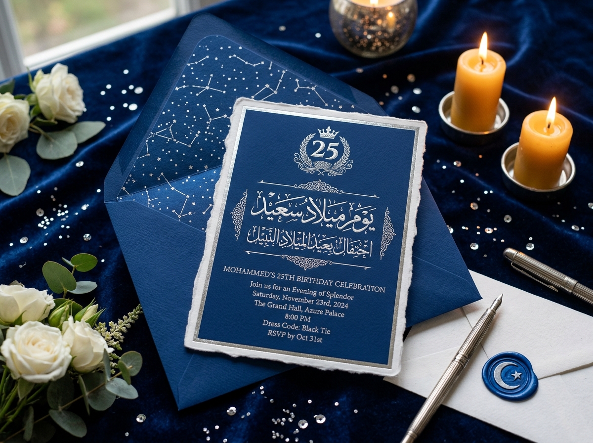 كحلي ملكي وفضي (Midnight Navy Birthday)